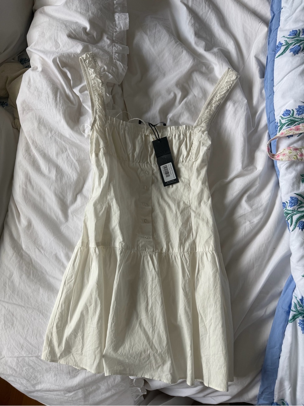 Lioness Button-Front Sundress with Lace Straps